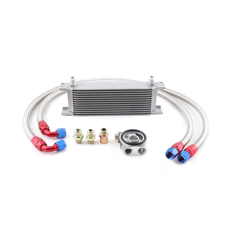 YILIKISS Universal Zusatz Kit Ölkühler 13 Reihen Oil Cooler Anschluss-Set Thermostat von YILIKISS