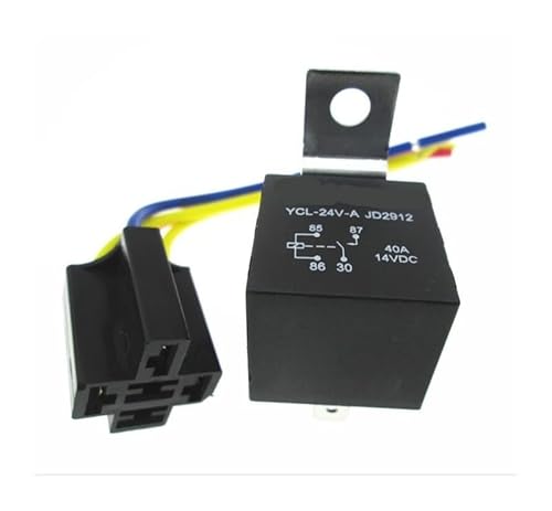 Car 24V relay JD2912 waterproof spdt relay base 24V 24VDC DC24V 40A 4PIN YIMDBEZDI(One Size) von YIMDBEZDI