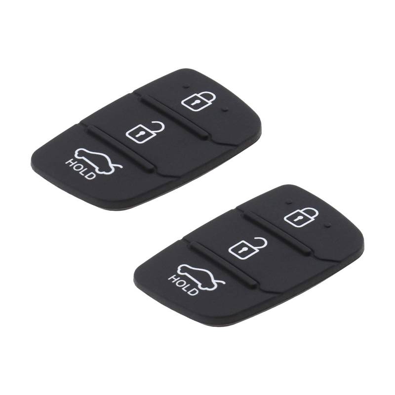 YINETTECH 2 Stück 3-Tasten-Gummi-Schlüssel-Pads für Auto Smart Remote Key Fob teile von YINETTECH