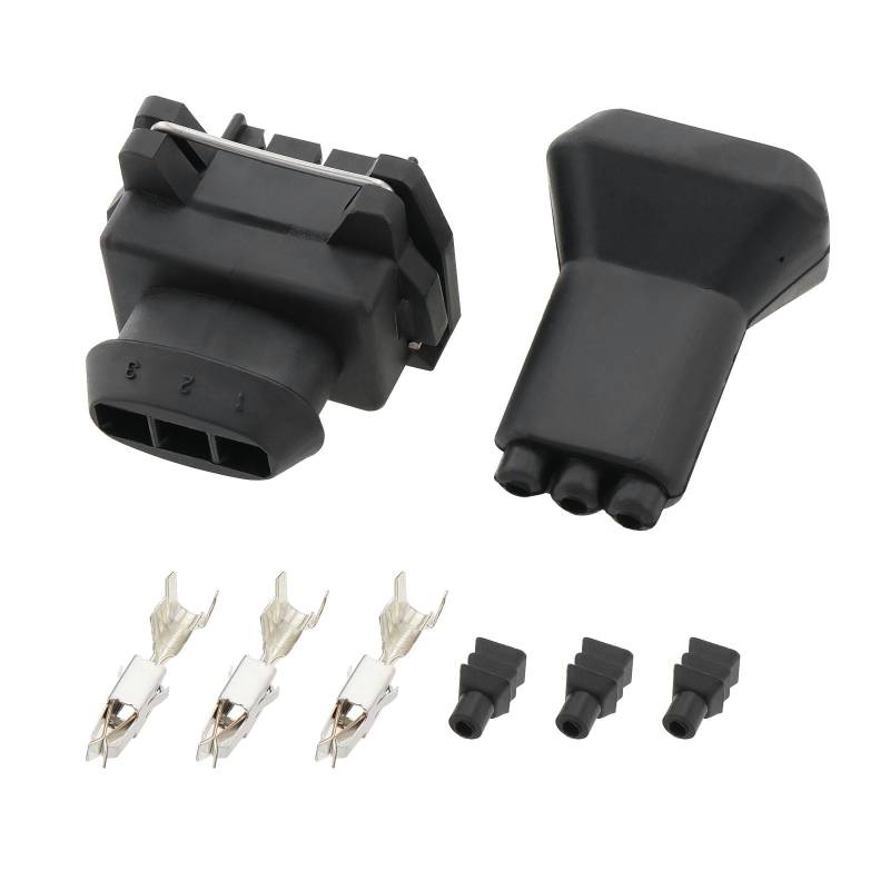 YINETTECH 1-Teiliges Auto-Stecker-Ersatzset 3-poliger Auto-Hallsensor-Steckerstecker mit Gummischutzhülle Kompatibel mit VW Kompatibel mit Audi 443906236 052905327 von YINETTECH