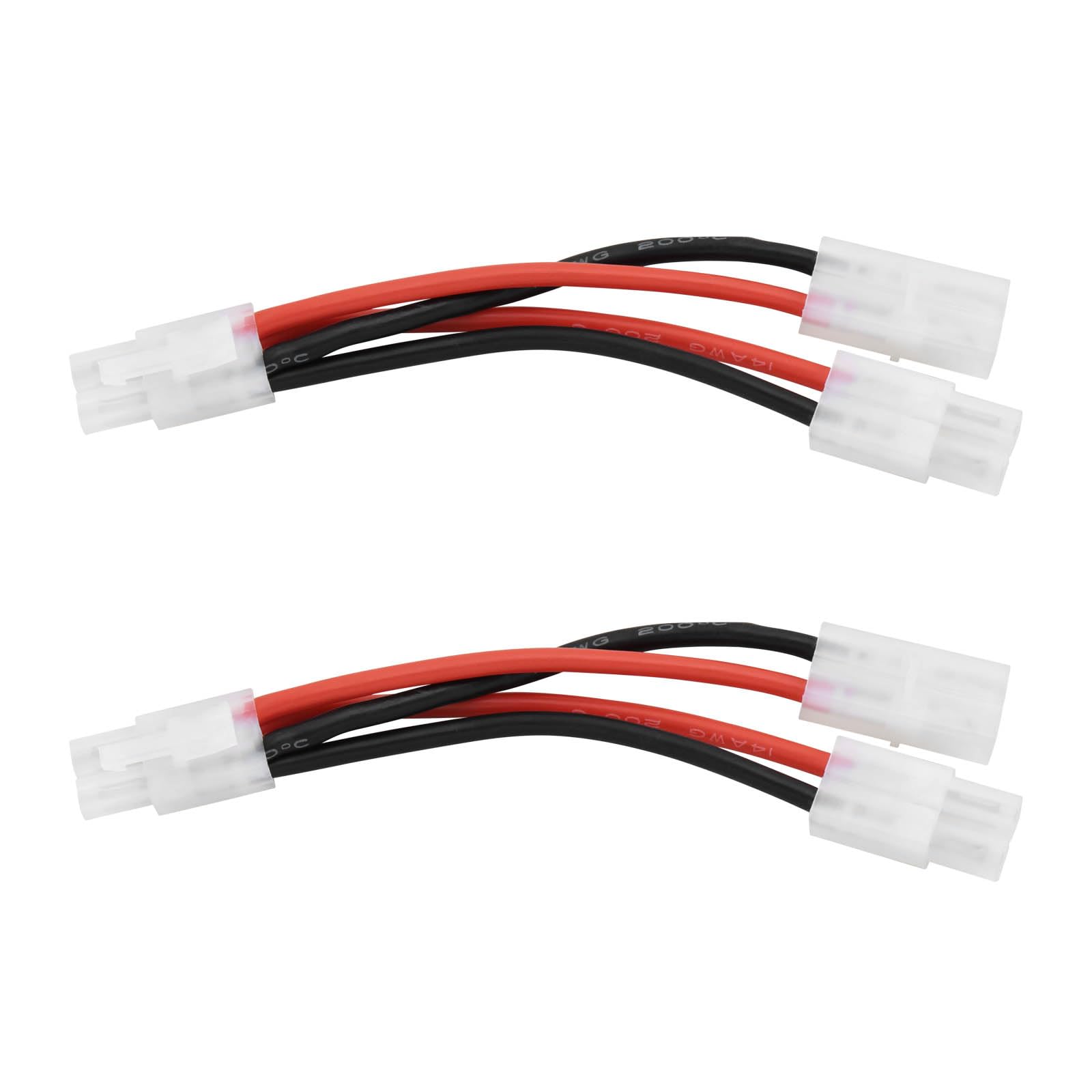 YINETTECH 2 STK. Parallelkabelstecker für RC-Modellautos Kompatibel mit T-Amiya LiPo 14 AWG Länge 13 cm RC-Stecker Männlich/weiblich Zum Laden der Lipo-Batterie von RC-Autos von YINETTECH