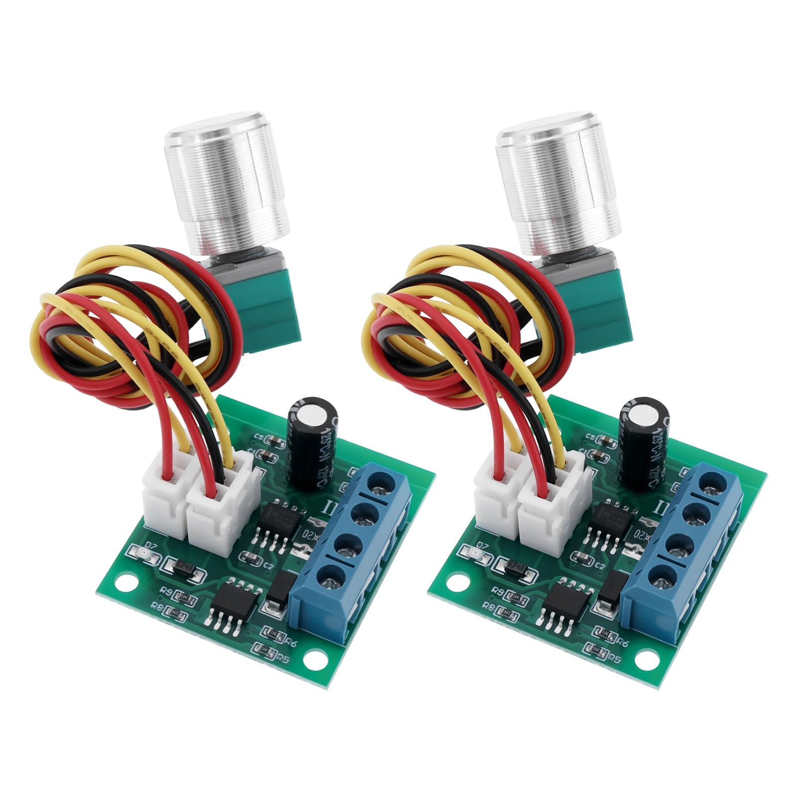 YINETTECH 2 STÜCKE DC-Motordrehzahlregler 1803BKW 1,8 V 3 V 5 V 6 V 12 V 2A 32 X 35 Mm PWM Elektronischer Reglerregler für DC-Motoren Lüfter Aquarien Sauerstoffpumpen von YINETTECH