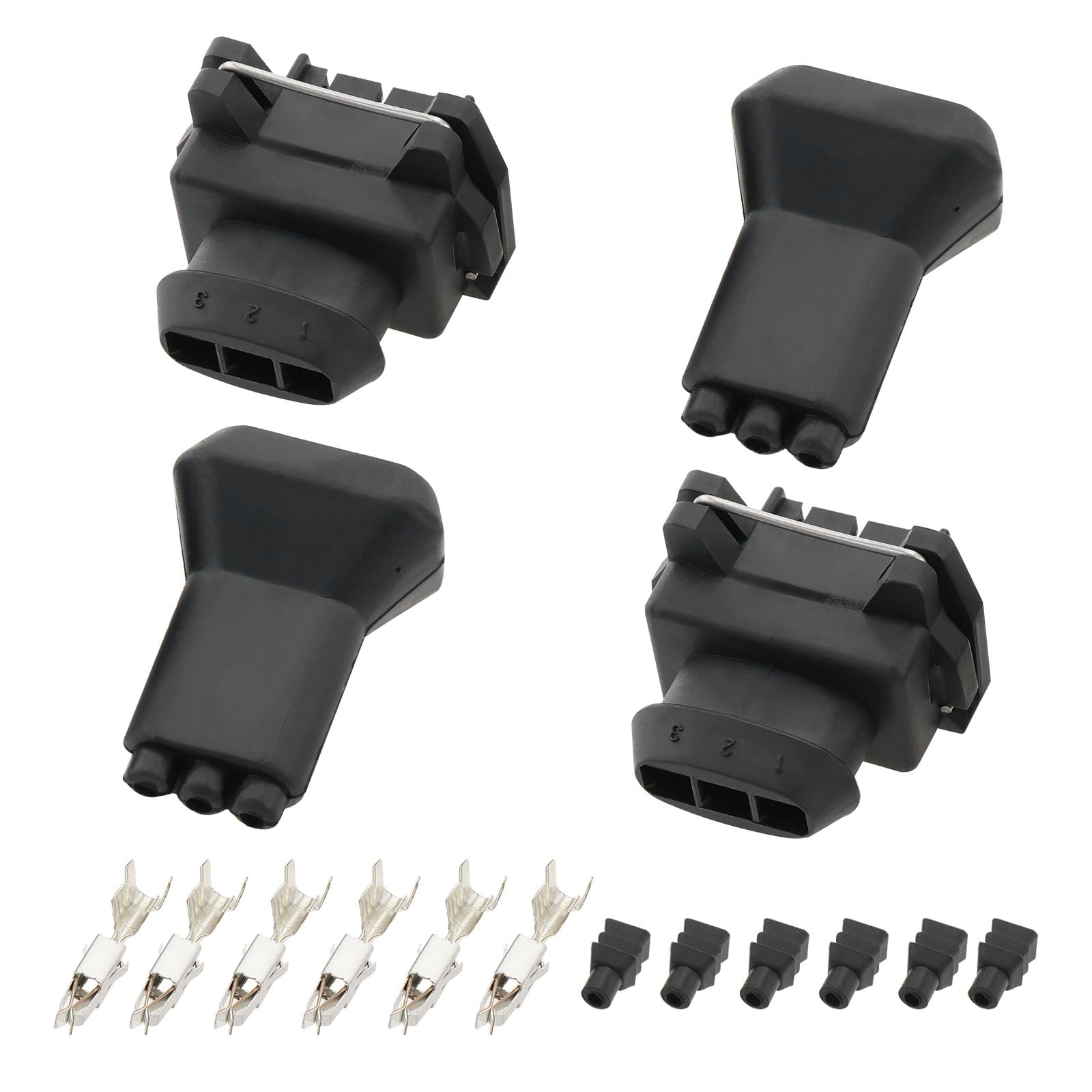 YINETTECH 2-Teiliges Auto-Stecker-Ersatzset 3-poliger Auto-Hallsensor-Steckerstecker mit Gummischutzhülle Kompatibel mit VW Kompatibel mit Audi 443906236 052905327 von YINETTECH