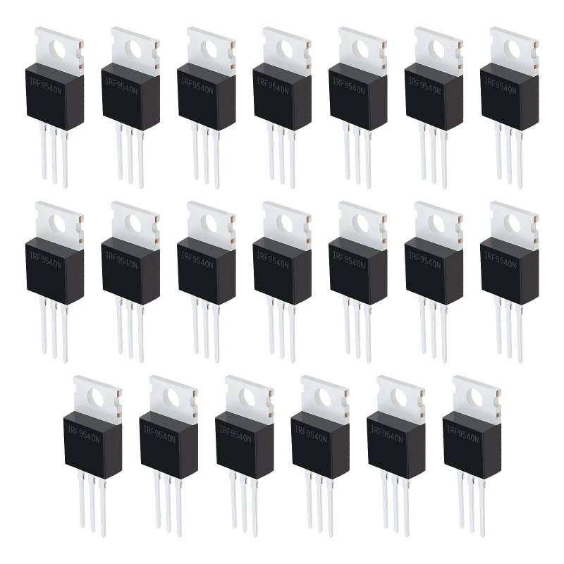 YINETTECH 20 Stücke IRF9540 MOSFET Transistor MOSFET Feldeffektröhren 23A 100V 3 Pin P-Kanal Gleichrichter Elektronisches Zubehör Ersatz von YINETTECH