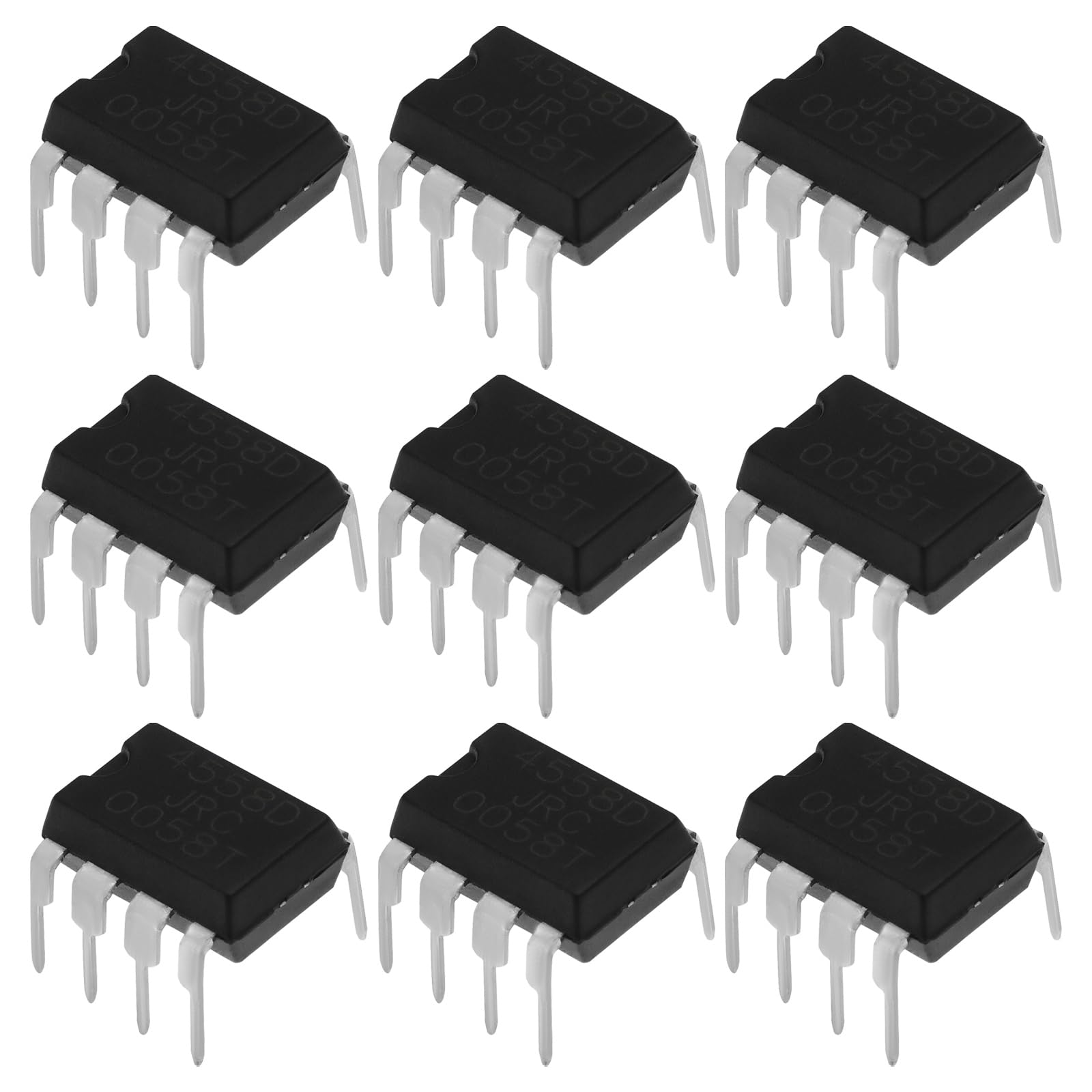 YINETTECH 20 Stücke JRC4558 Direktstecker DIP 8 Monolithischer Dual-Operationsverstärker 4558 4558D IC Chip Geräuscharm Hochgeschwindigkeits-Elektronikkomponente von YINETTECH