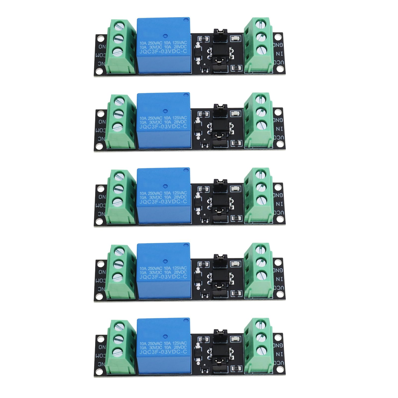 YINETTECH 5 Stück 3V-Relais-Leistungsschalterplatine 1-Kanal-Optokoppler-Relaismodul Isolierte Antriebssteuerplatine für ESP8266-Entwicklungsplatine von YINETTECH