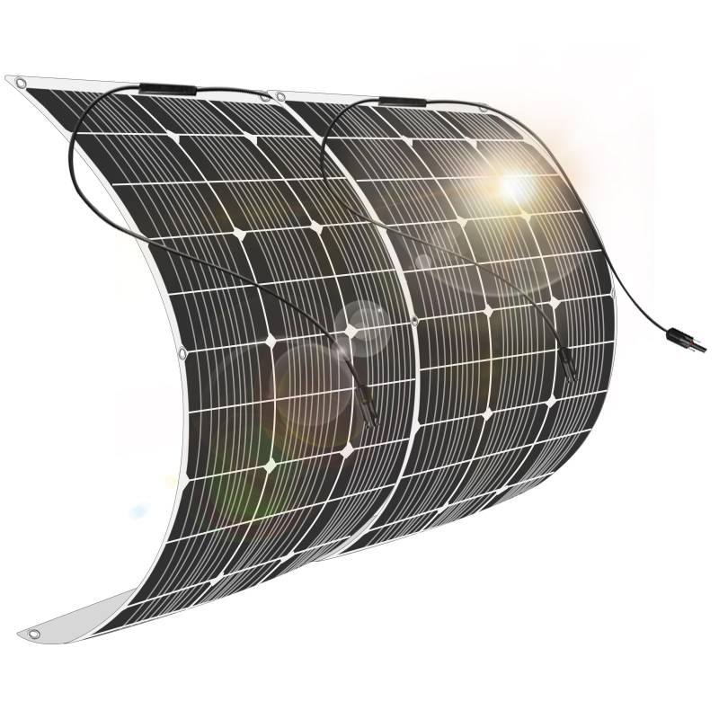 200W 12V Flexibles Monokristallines Solarpanel (2 Stücke 100W) mit Solarkabel wasserdichtes Photovoltaikmodul für nicht-flache Oberflächen, Wohnwagen und Dach von YINGGUANG