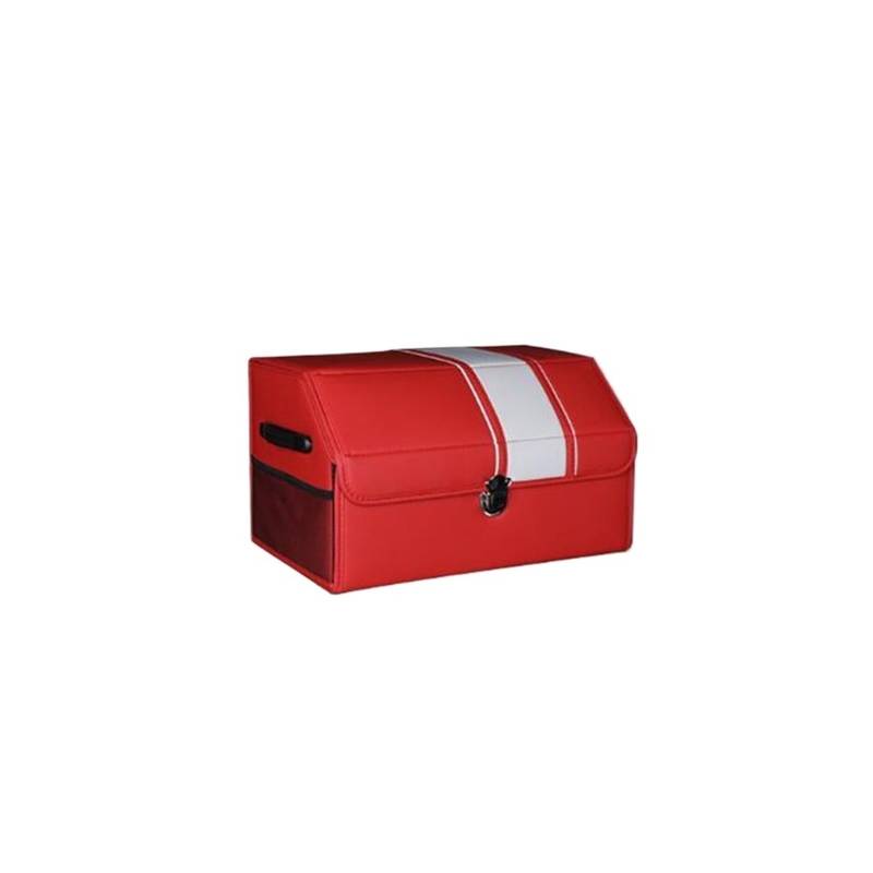 YINGWS Auto-Aufbewahrungsbox, große Kapazität, faltbar, Organisationsbox, Zubehör, Auto-Innenleder, Auto-Organizer, wasserdicht, Schwarz(Red-M) von YINGWS