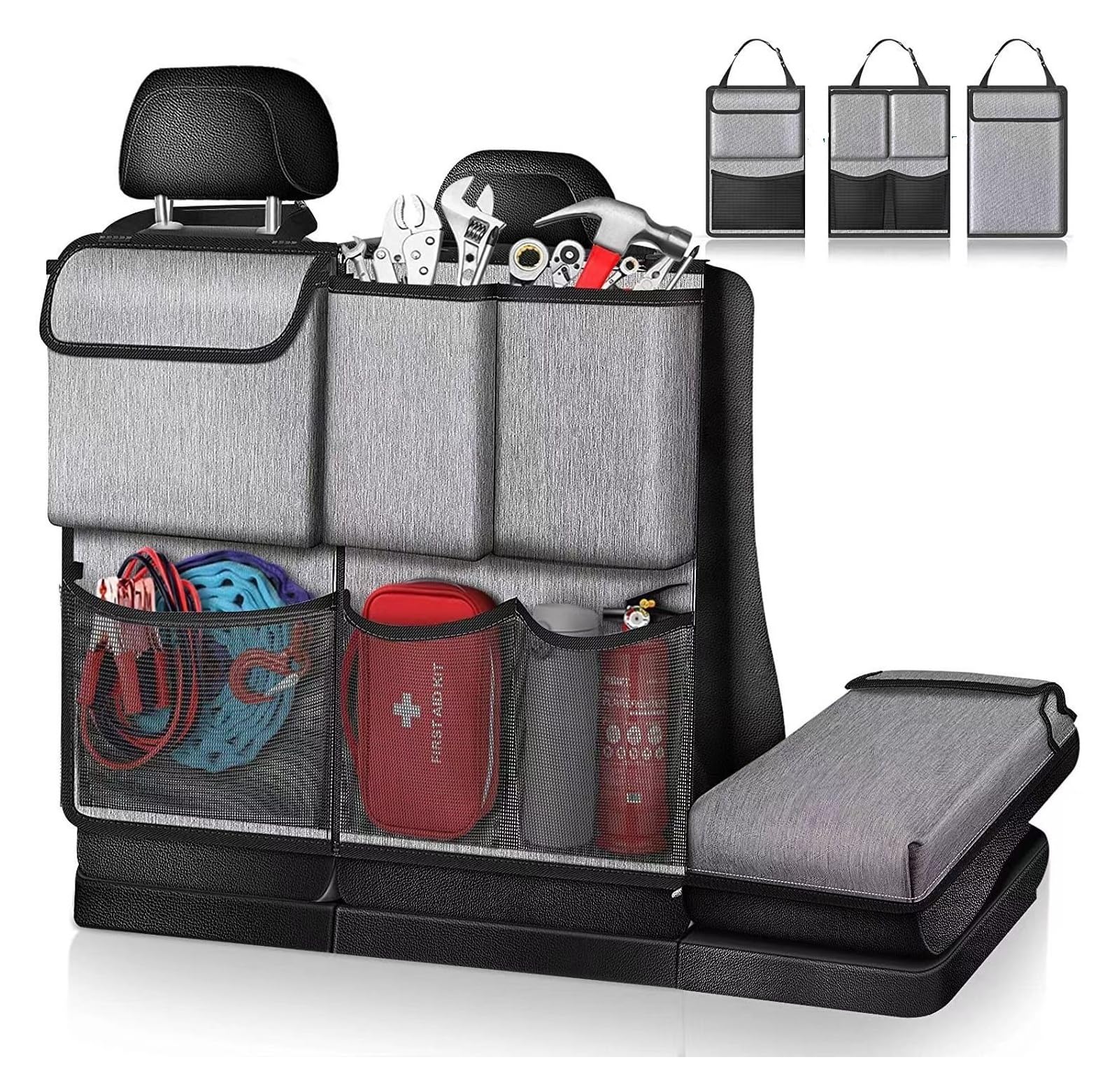 YINGWS Autoaufbewahrung Rücksitz-Auto-Organizer 3-in-1 Auto-Aufbewahrungs-Organizer Auto-Kofferraumtasche Universal Große Kapazität Rücksitz-Aufbewahrungstasche Frachthalter Taschen-Organizer Universa von YINGWS