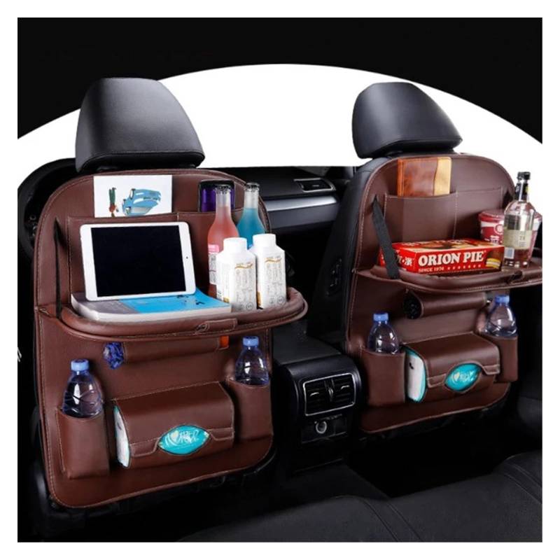 YINGWS Autositz-Rücken-Organizer, Aufbewahrungstasche, Reisehalter, Auto-Organizer, universelle Auto-Rücksitztasche, Schutzzubehör, Auto-Aufbewahrung, Rückseite des Sitzes, Auto-Organizer(Brown 2pcs) von YINGWS