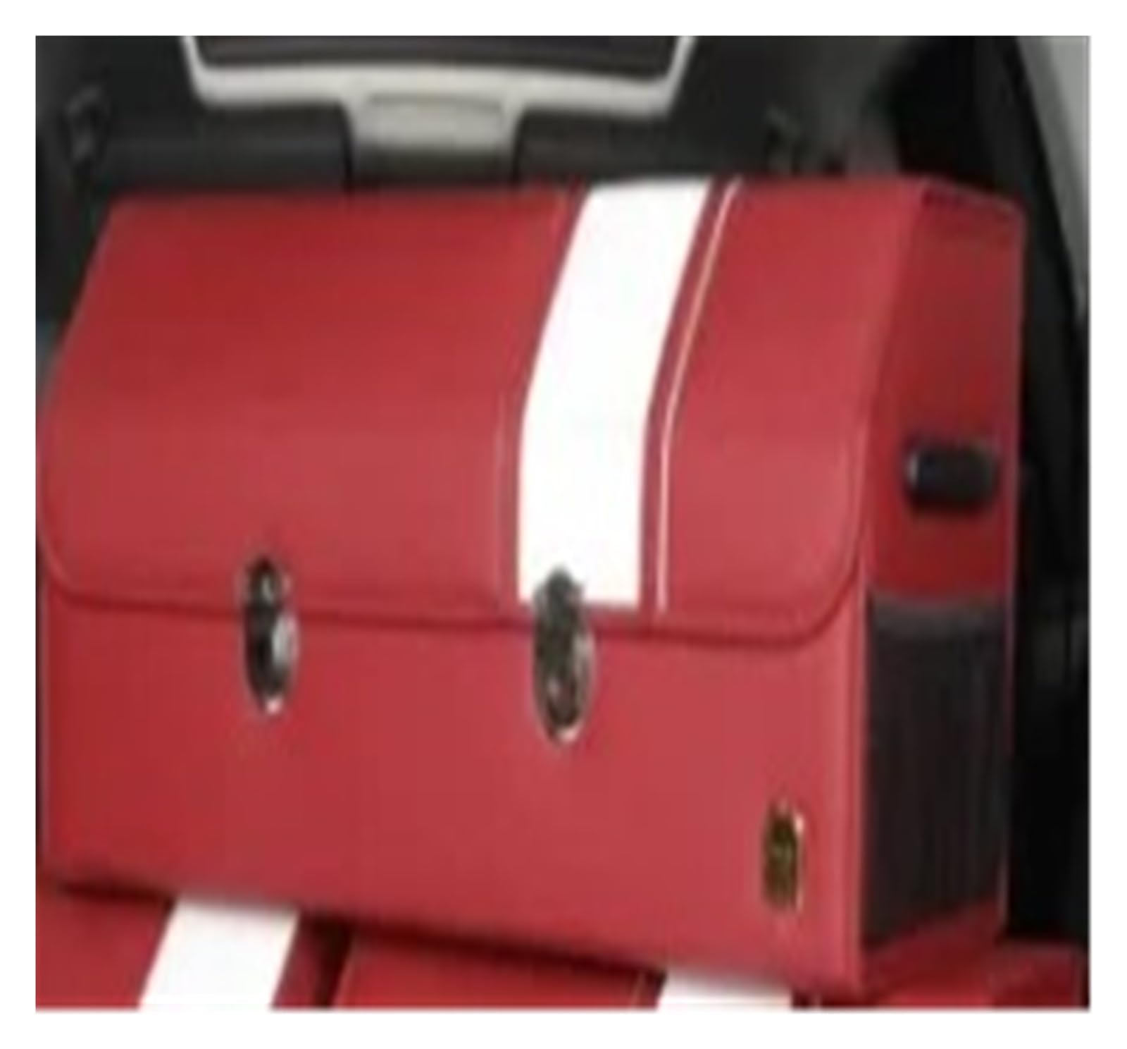 YINGWS Car Trunk Storage Box Large Capacity Auto Multiuse Tools Organizer Box Stowing Tidying Leather Folding for Emergency Storage Box Foldable Multi-Compartment SUV Organiser(M 49 31 29cm Red) von YINGWS