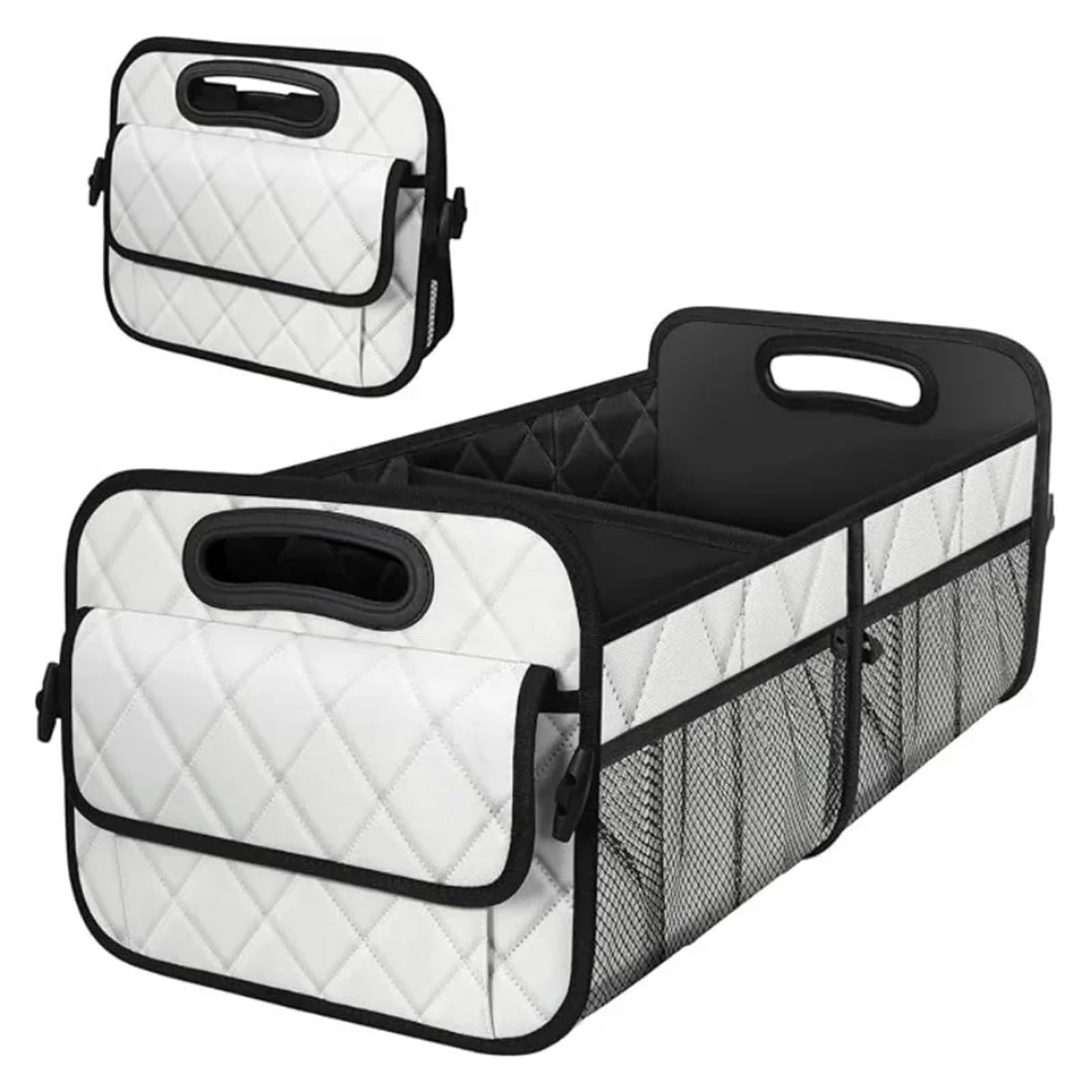 YINGWS Trunk Organizer for Car,Car Organizer Foldable Car Trunk Organizer for Stowing and Tidying - Waterproof Polyester Trunk Box with 50L Storage Capacity for Car(White) von YINGWS