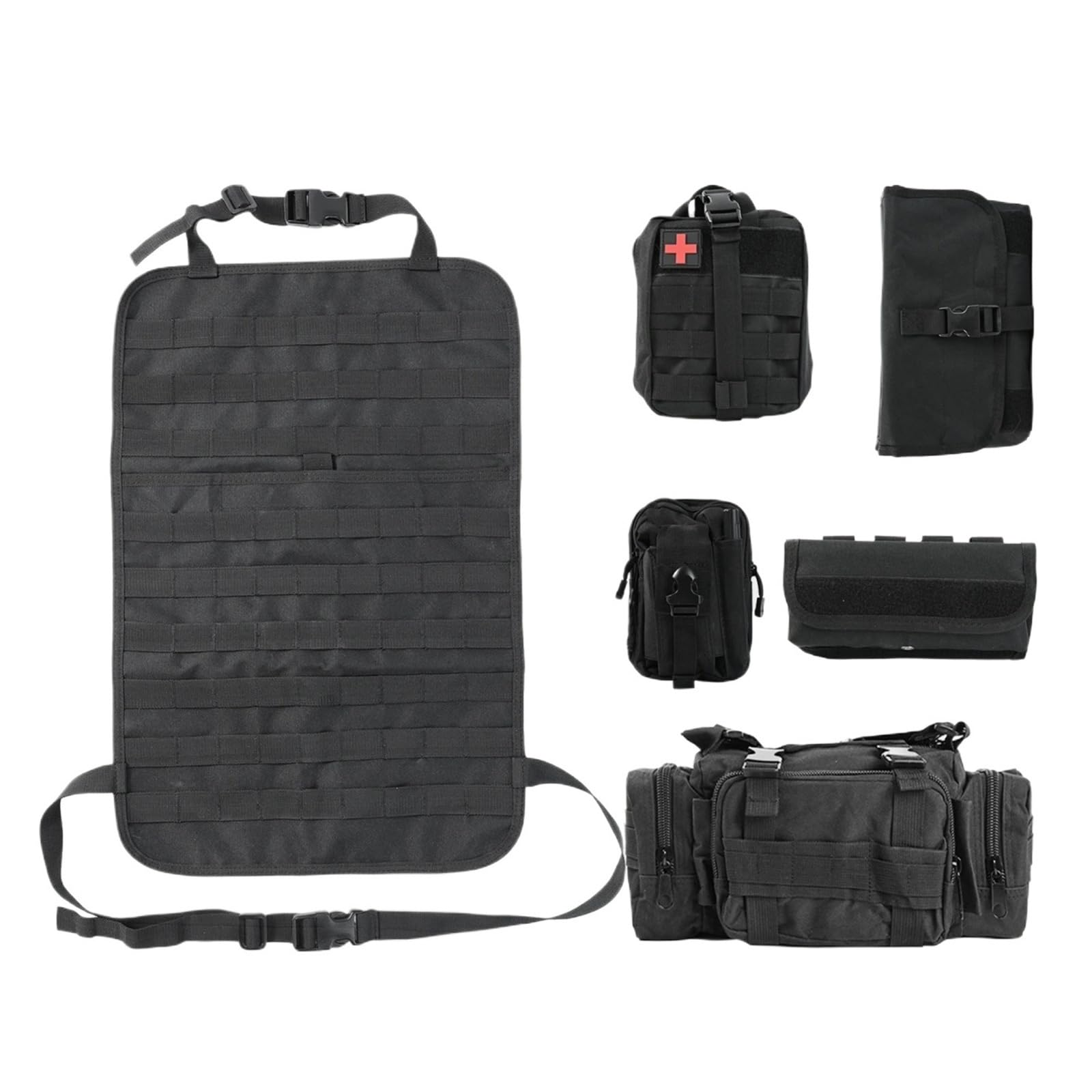 YINGWS Universeller taktischer MOLLE-Organizer for die Rücksitzabdeckung, Aufbewahrungstaschen, Sitzbezug mit mehreren Taschen, passend for alle Fahrzeuge, Autoaufbewahrung, Auto-Organizer for die Rüc von YINGWS