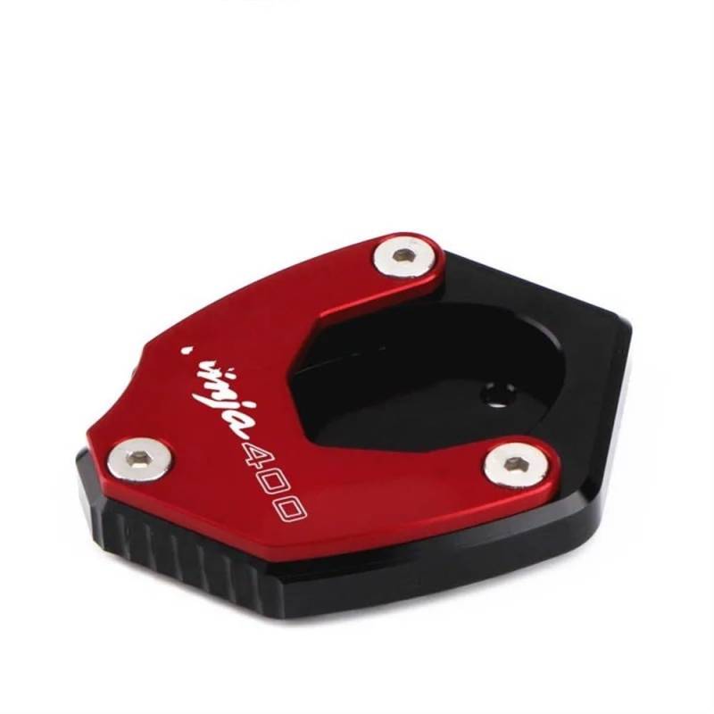 Motorrad SeitenstäNder Für NINJA400 Ninja 400 Z400 Z 400 2018 2019 2020 Motorrad CNC Kickstand Seitenständer Ständer Verlängerung Enlarger Pad(Red) von YINZO