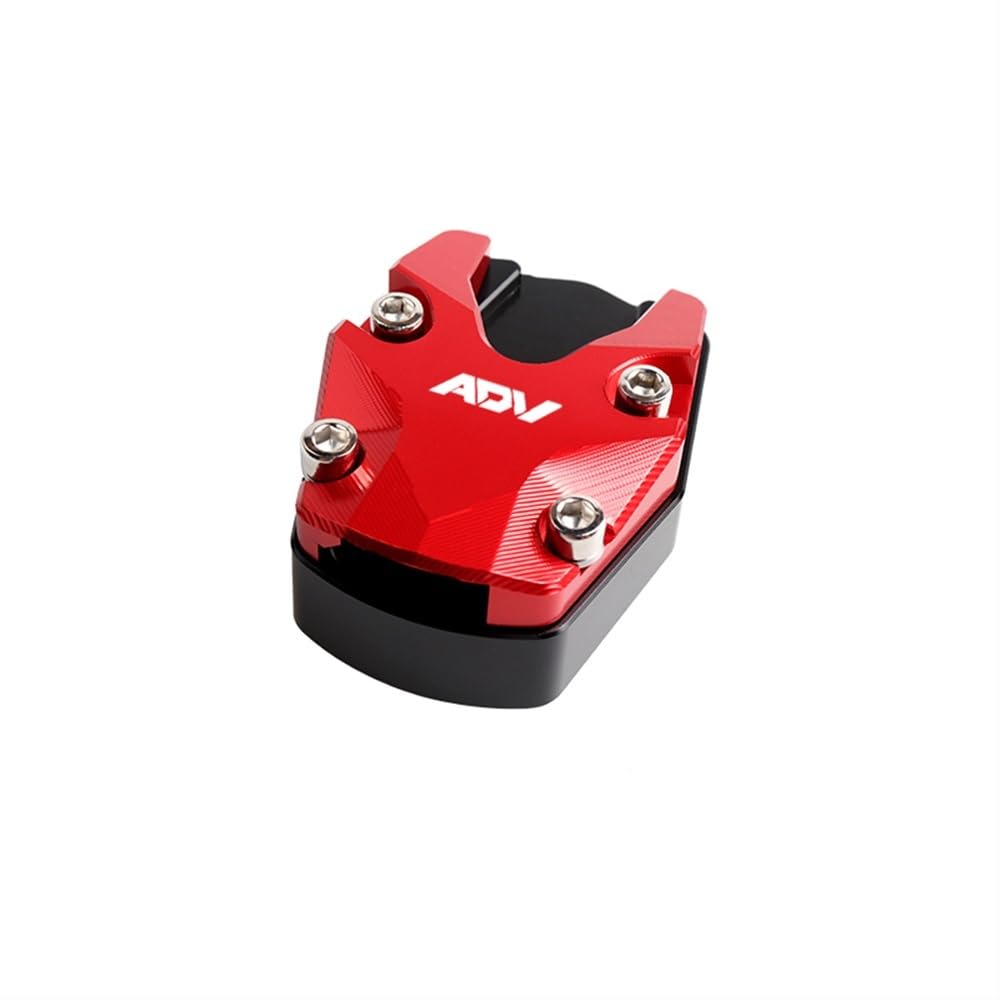 Seitenständerpolster CNC Aluminium Motorrad Kickstand Fuß Seitenständer Vergrößerer Stützplatte Pad Für H&ONDA ADV ADV150(Red3) von YINZO