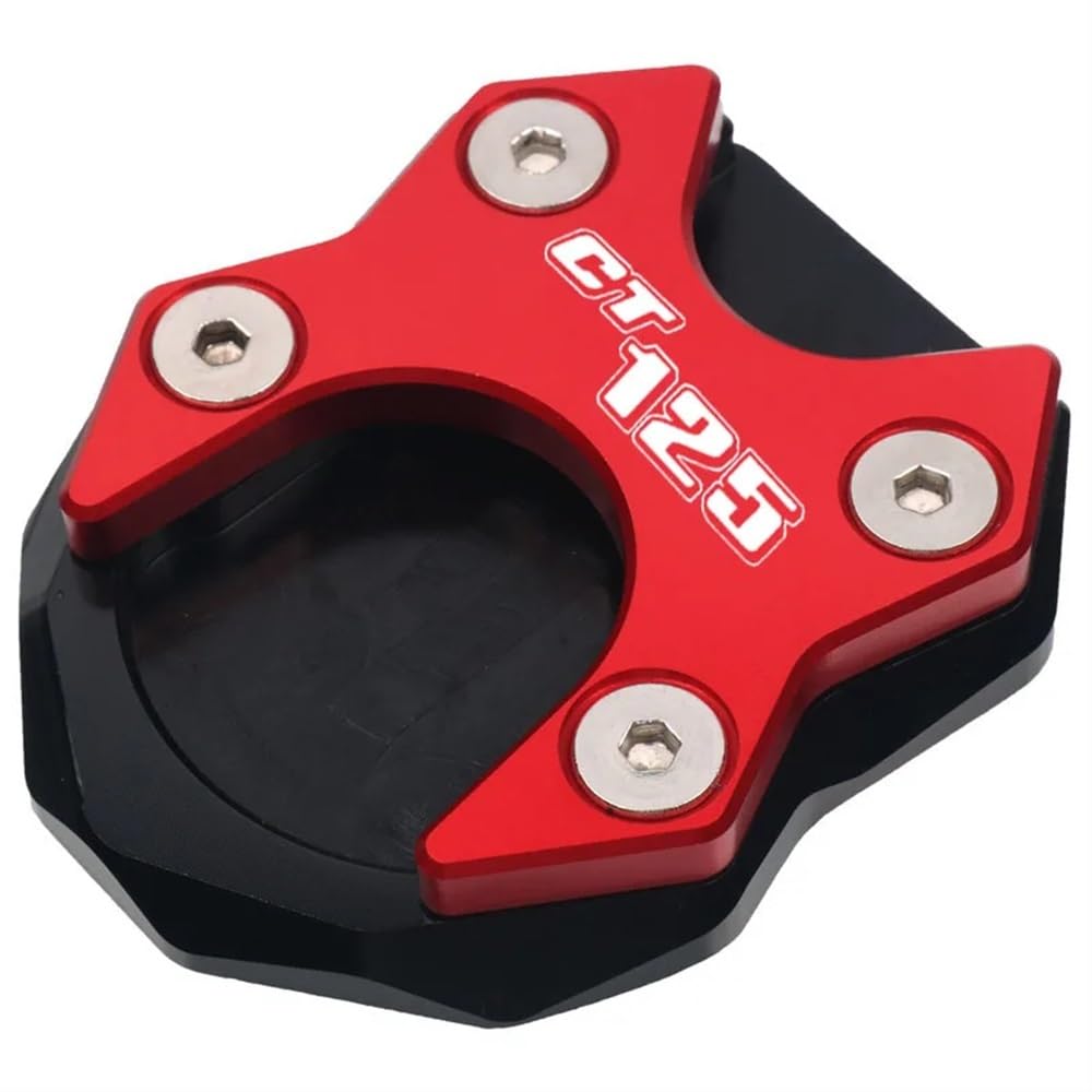 YINZO Motorrad SeitenstäNder Für CT125 CT 125 2019-2023 Motorradzubehör CNC Kickstand Fuß Seitenständer Verlängerungspolster Stützplatte Vergrößern(Red) von YINZO