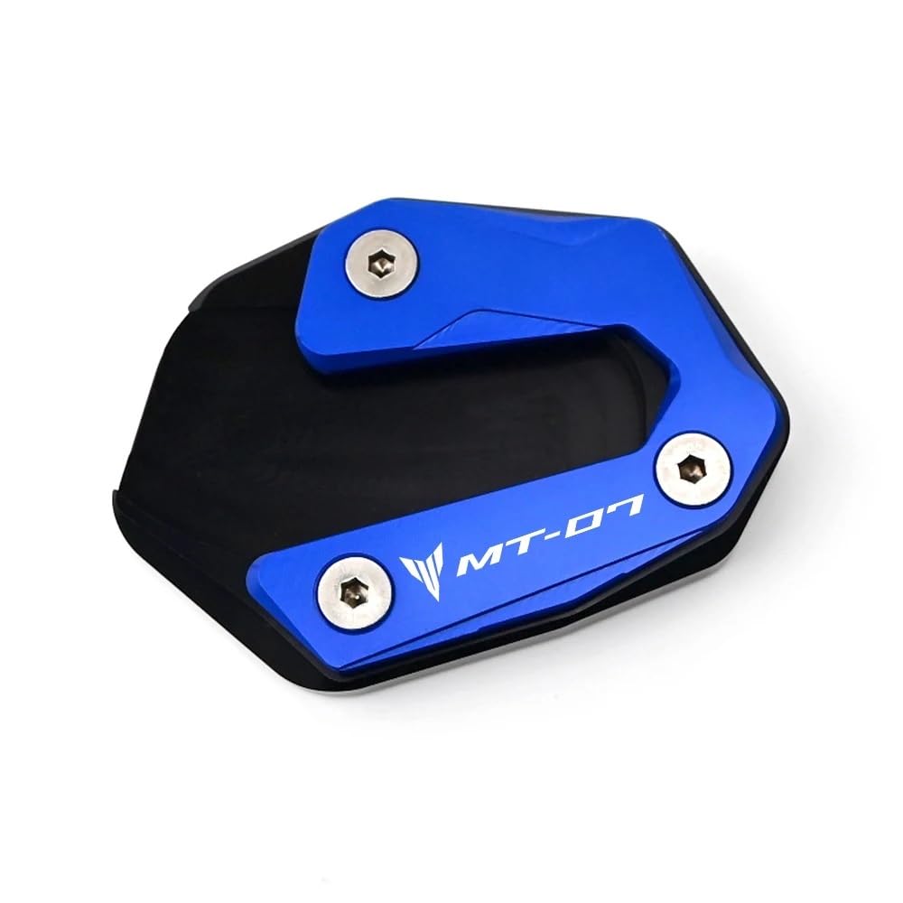 YINZO Motorrad SeitenstäNder Für MT07 MT-07 MT09 MT-09 TRACER9/7/GT Tracer 700/900/GT Motorrad Zubehör Seite Stehen Extender Ständer Vergrößern Pad(MT07 Blue) von YINZO