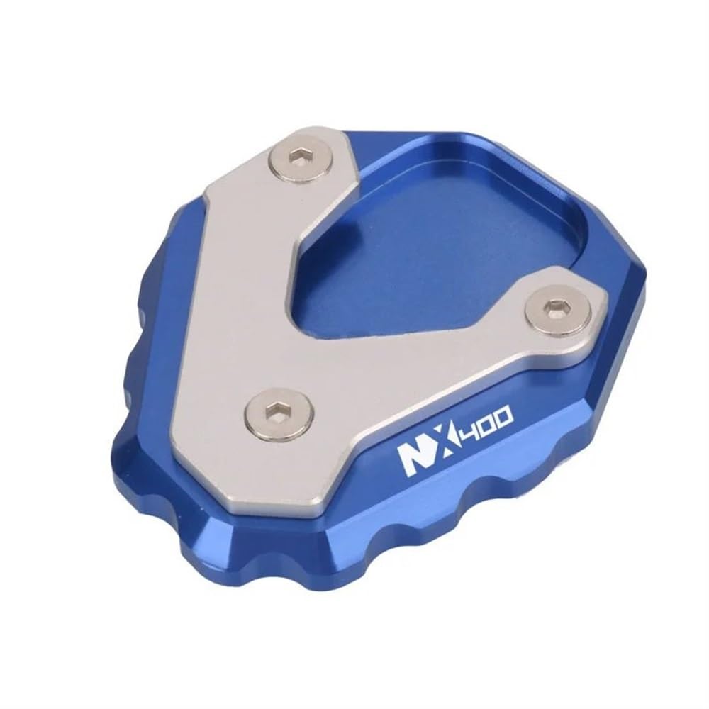 YINZO Motorrad SeitenstäNder Für NX500 NX 500 NX400 NX 400 2024 Motorrad CNC Ständer Fuß Seite Stehen Verlängerung Pad Unterstützung Platte(Blue-NX400) von YINZO