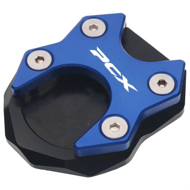 YINZO Motorrad SeitenstäNder Für PCX125 PCX150 PCX 125 150 2018-2021 Motorrad CNC Aluminium Seitenständer Pad Platte Ständer Vergrößerungsunterstützung Erweiterung(Blue) von YINZO