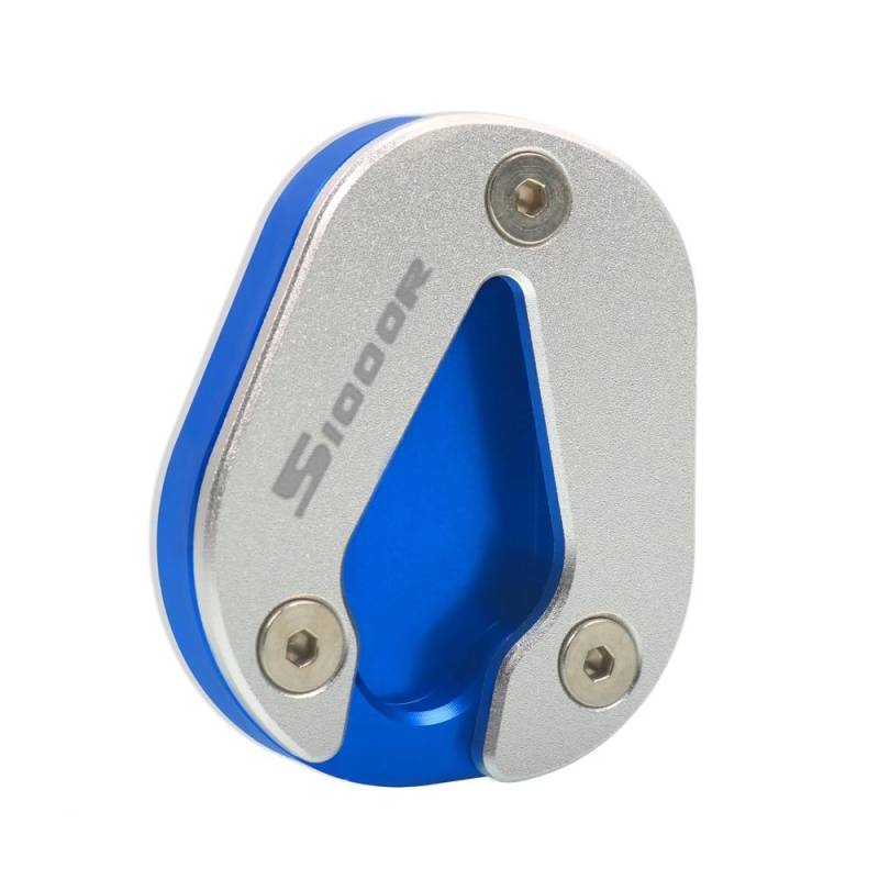 YINZO Motorrad SeitenstäNder Für S1000R S1000 R 2021 2022 2023 Motorrad CNC Ständer Fuß Seite Stehen Verlängerung Pad Unterstützung Platte Vergrößern Stehen(Blue) von YINZO