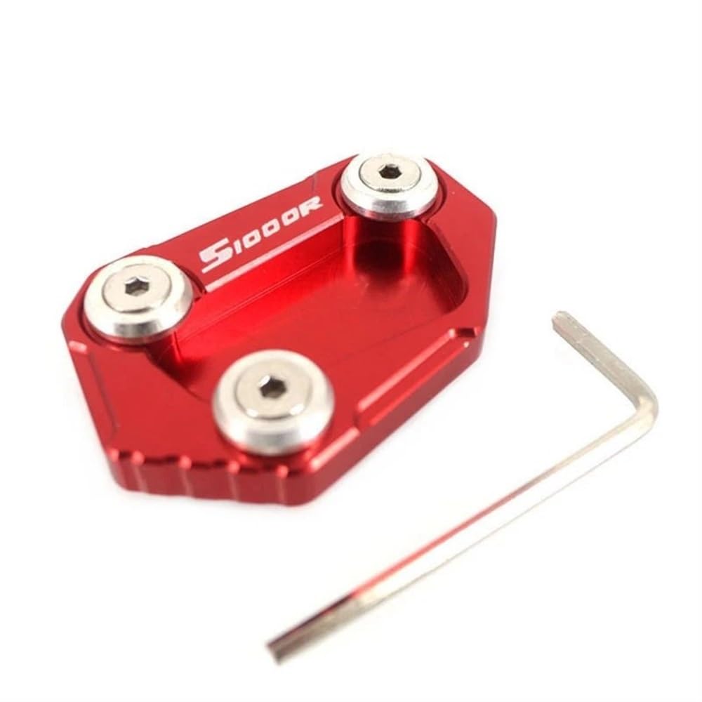 YINZO Motorrad SeitenstäNder Für S1000R S1000 RS 1000R 2014-2016 Motorrad CNC Kickstand Fußseitenverlängerung Pad Stützplatte Vergrößern Ständer(Red) von YINZO