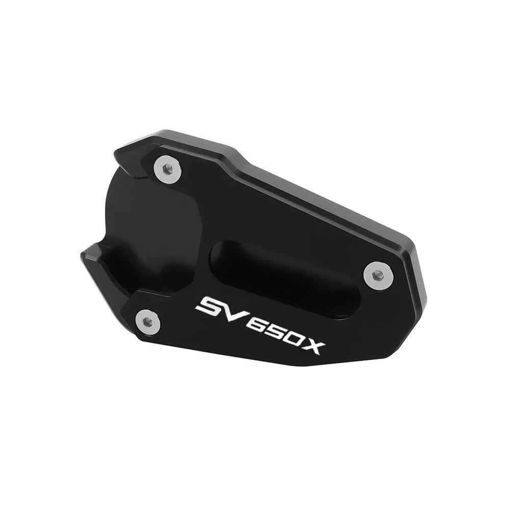 YINZO Motorrad SeitenstäNder Für Suzuki SV650 SV650X Für Gladius SFV 650 SV 650 SV 650X CNC Kickstand Verlängerung Platte Fuß Seite Stehen Enlarger Pad Unterstützung Platte(Black-Logo 2) von YINZO