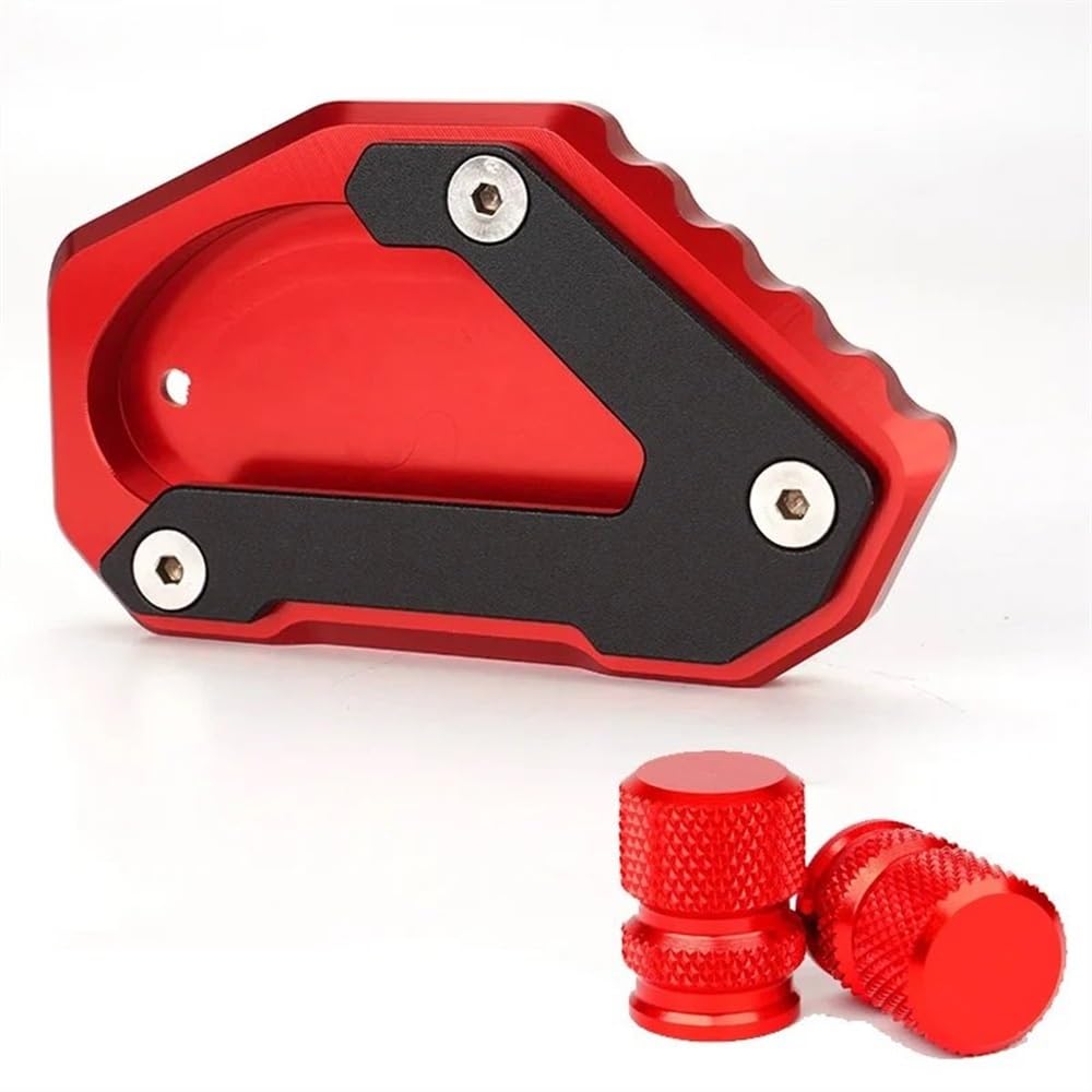 YINZO Motorrad SeitenstäNder Für Suzuki V-Strom 650 DL650 Vstrom 650 XT 2004-2022 Motorrad Reifen Ventil Zubehör Seite Kickstand Stehen Verlängerung Enlarger(1 Set-red) von YINZO