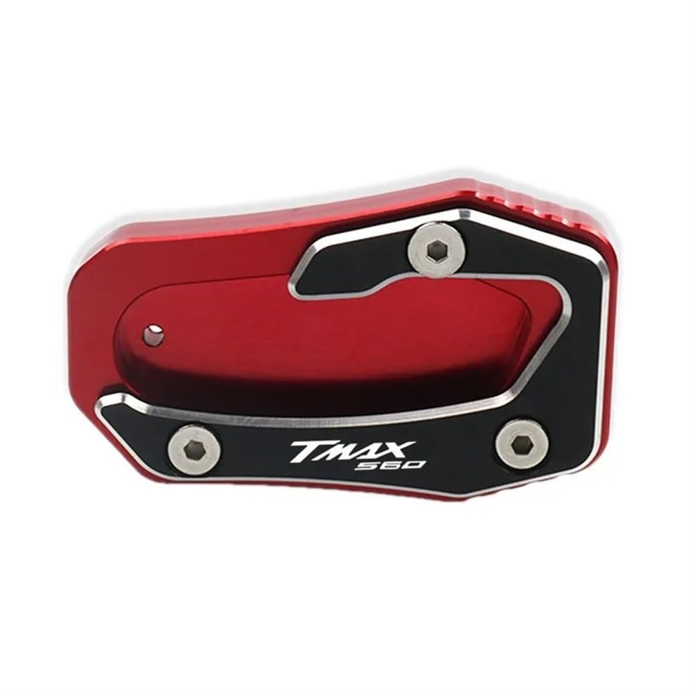 YINZO Motorrad SeitenstäNder Für Tmax Tech Max T-MAX TMAX 560 TMAX560 2019-2023 CNC Kickstand Fuß Seitenständer Verlängerung Pad Stützplatte Vergrößern(TMAX560 Red) von YINZO