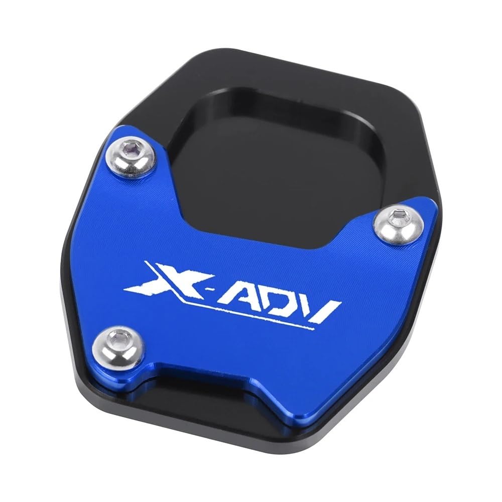 YINZO Motorrad SeitenstäNder Für X-ADV750 XADV 750 NC750X NC 750X 2021 2022 2023 Motorrad CNC Ständer Verlängerung Pad Fuß Seite Stehen Verlängerung Platte(Blue-Logo 2) von YINZO