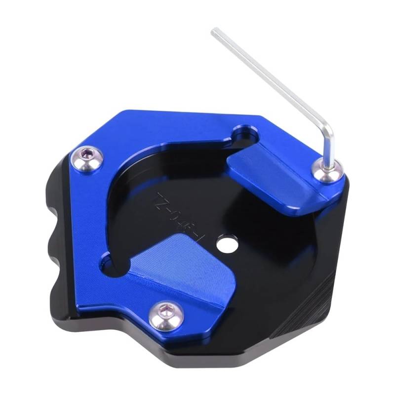 YINZO Motorrad SeitenstäNder Für XT 1200 Z Super Tenere 1200 XT1200Z XT1200ZE Motorrad CNC Kickstand Fuß Seitenständer Vergrößern Verlängerungsplatte Pad(Blue-no Logo) von YINZO