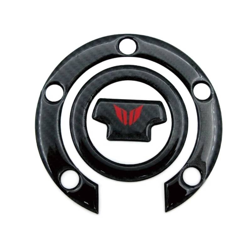 YINZO Motorrad Tankspad Für MT03 MT07 MT09 MT10 Tracer FZ09 FZ07 Motorrad 3D Carbon Gas Tankdeckel Abdeckung Pad Schutz Aufkleber Aufkleber(Red Logo) von YINZO