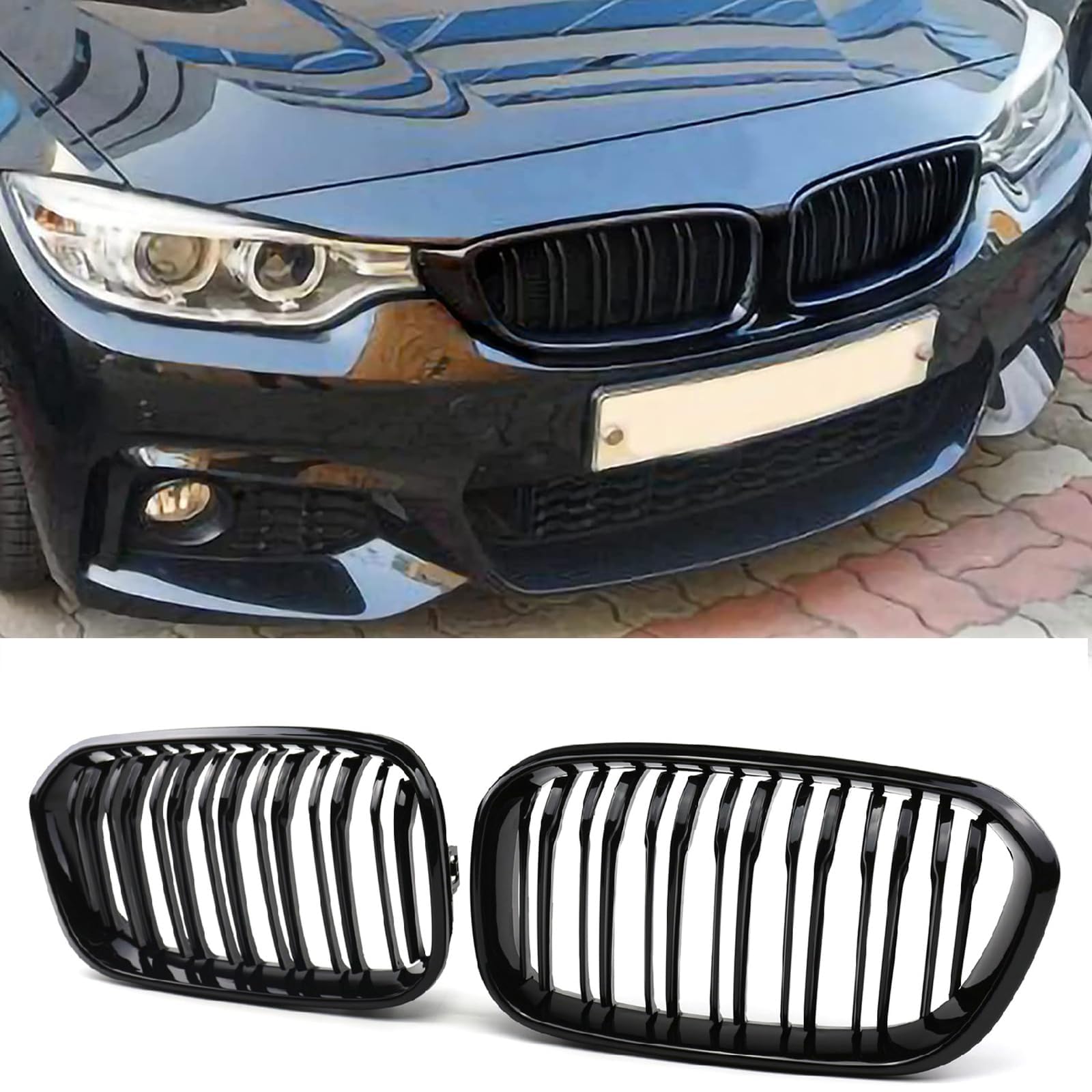 YIUBCZOQI F20 F21 Kühlergrill Passend für BMW 1er F20 F21 LCI 120i 118i 125i Nieren Schwarz 1er Kühlergrill Doppelsteg F20 F21 kühlergrill schwarz 2015 2016 2017 2018 2019 von YIUBCZOQI