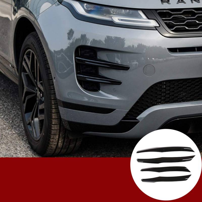 YIWANG ABS Chrom glänzend schwarz Auto Nebelscheinwerfer Streifen Trim Aufkleber 4 Stück für RangeRover Evoque 2019 2020 Autozubehör von YIWANG