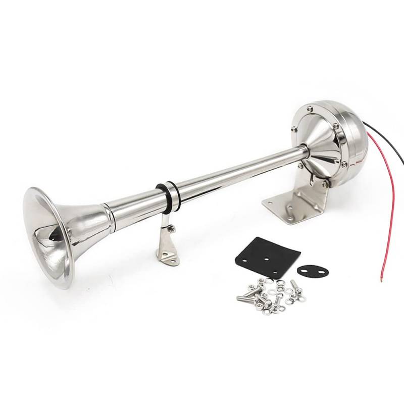 YIWEOG 12V Single Trompete Horn Marine Boot Air Horn 125dB elektrische Lufthupe für Auto LKW Boot von YIWEOG