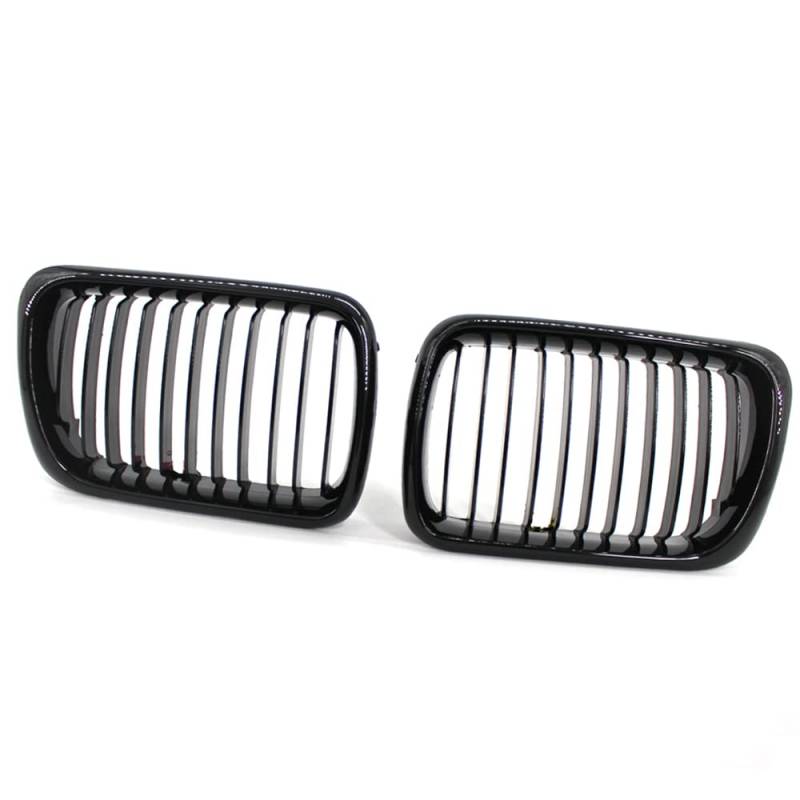 YIWEOG 2Pcs Gloss Black Front Bumper Hood Nierengitter Racing Grille Ersatz für 3er E36 M3 1997-1999 von YIWEOG