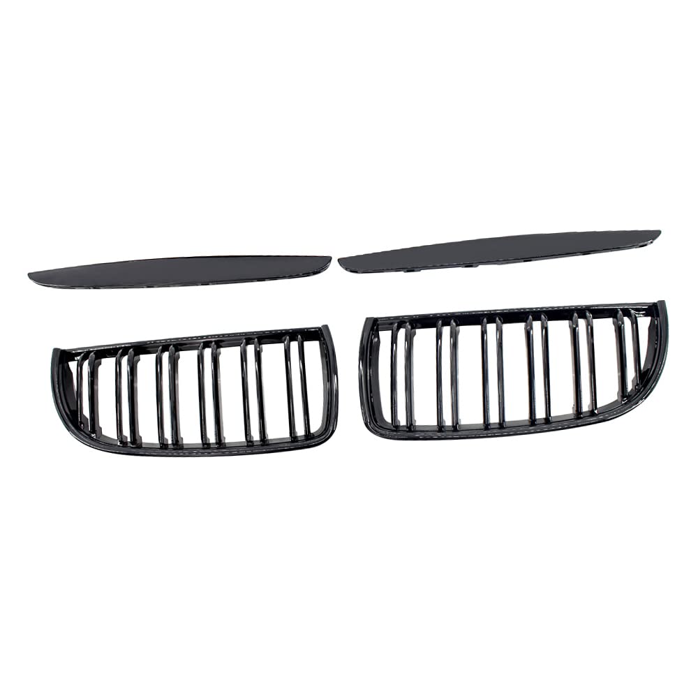 YIWEOG 2Pcs Gloss Black Frontstoßstangenhaube Nierengitter Renngitter Ersatz für E90 4 Türer 2005-2008 von YIWEOG