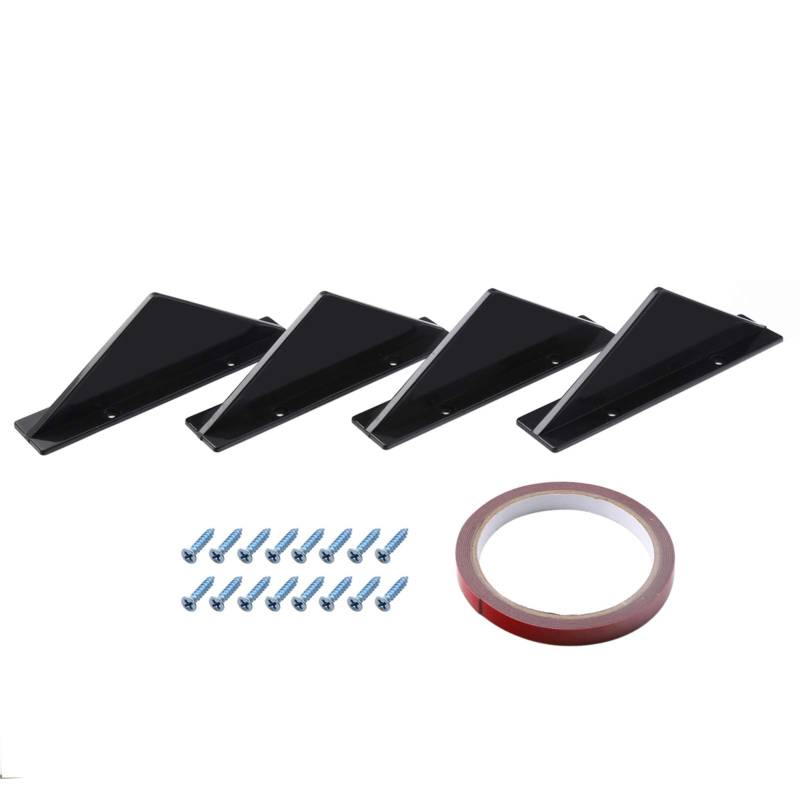 YIWEOG 4PCS Auto Heckstoßstange Shark Fin Triangle Spoiler Universal Black Flat Style von YIWEOG