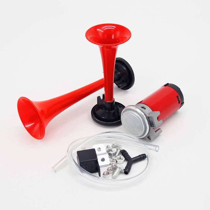 YIYDA Autohupe Air Horn Lufthupe 135DB Lautsprecher LKW-Hupe Doppelton laute Autohupen Kit Zwei Trompeten enthalten hohe tiefe Töne und Kompressorluftpumpe Car Horn für jedes 12V LKW SUV Boot usw von YIYDA