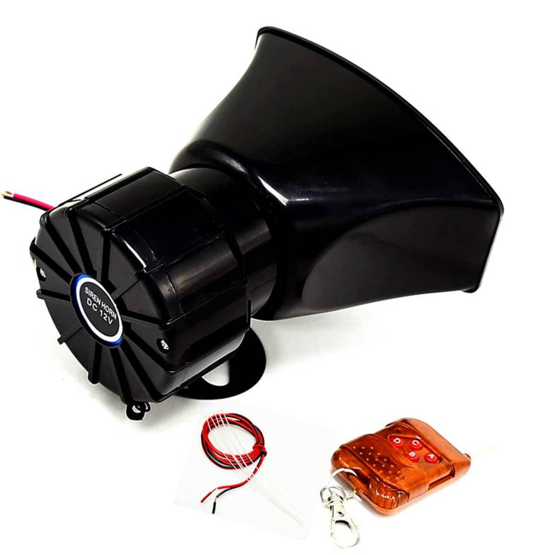 YIYIDA Autohupe Car Horn Drahtlose Sirene Fernbedienungshorn Sirene Lautsprecher Notrufhorn Lautsprecher Feueralarmhorn Geeigneter Notfallton Laute Autosirene Horn Sirene für 12V Auto LKW Boot ect von YIYIDA