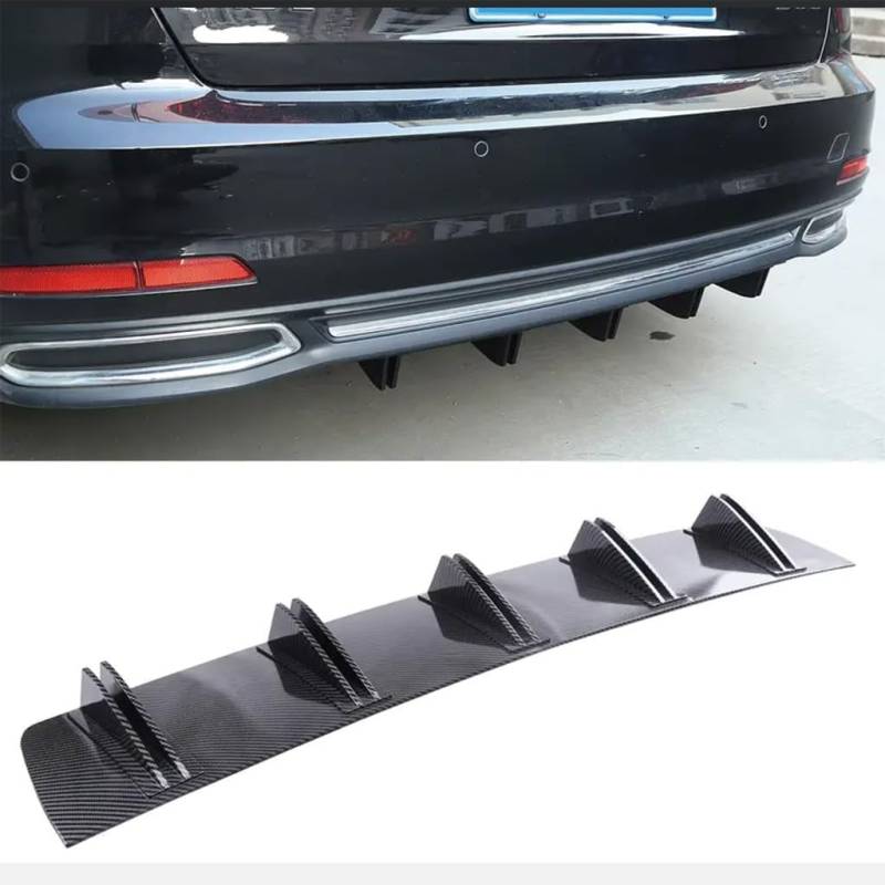 Auto Heckstoßstange Diffusor für Audi A6 Saloon C8 2018-2023, Anti-Crash Heckspoiler Lippe Diffusor Stoßstange Spoiler Wing Zubehör,B-Carbon Fiber Look von YJPHR