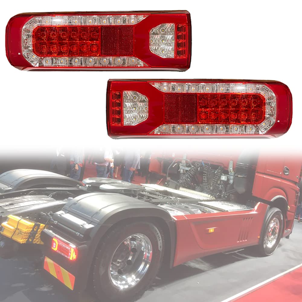 YJPQ Rücklicht Heckleuchte für Truck New Actros MP5, 24V Linke/Rechte Rückleuchten Rücklichter Auto Hinten Ersatz, 0035447103,Red-Left von YJPQ