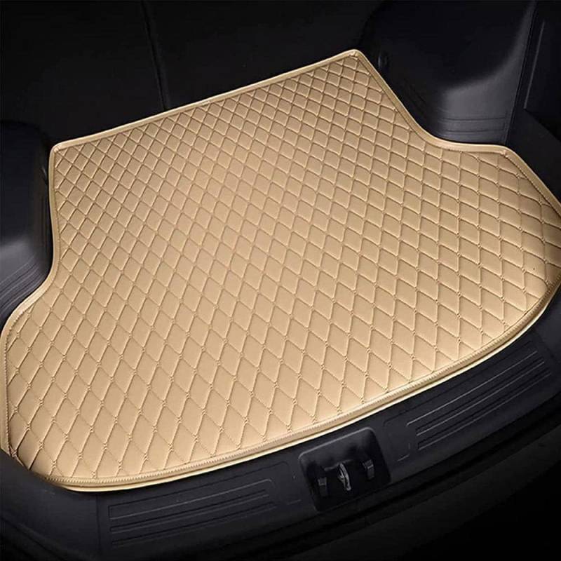 Auto Leder Kofferraummatten für BMW X5 5Seats 2015-2018, Anpassen Leder Kofferraum Cargo Schutzmatte Wasserdicht Kratzfest Autozubehör,E/Beige von YJTYC