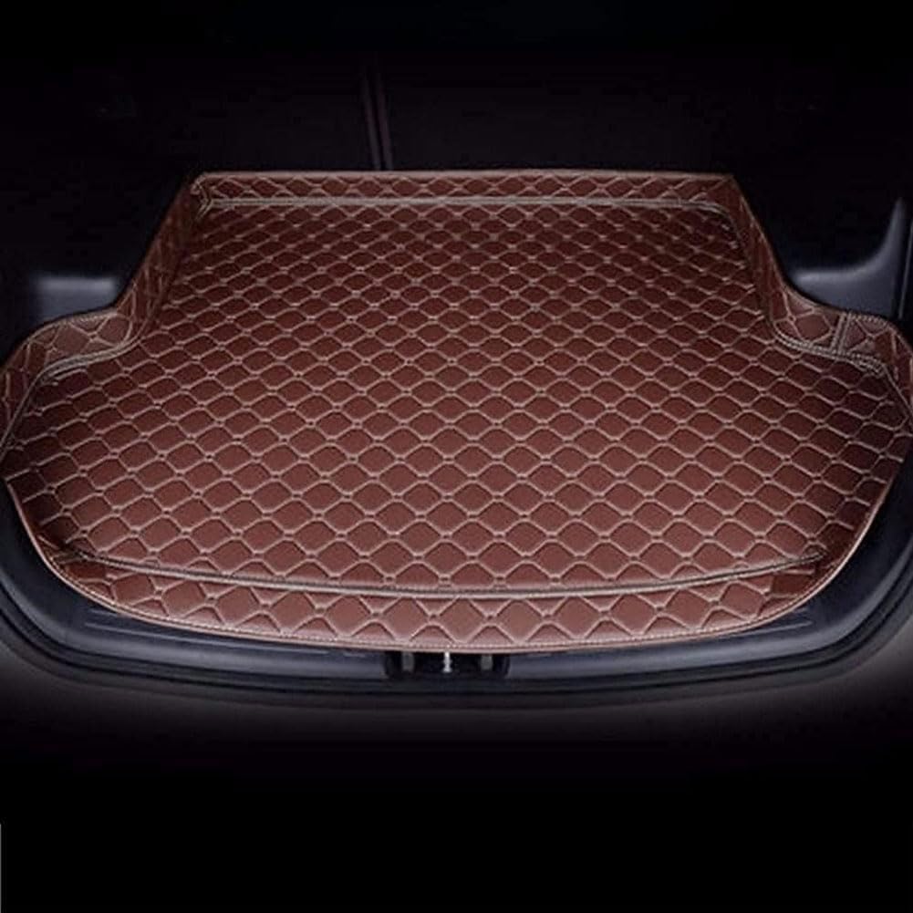 Auto Leder Kofferraummatten für VW Touareg 2008-2010 Low Profile, Kofferraum Cargo Schutzmatte Auto Kofferraumwanne Innenmatte Protektor Zubehör,E/Coffee von YJTYC