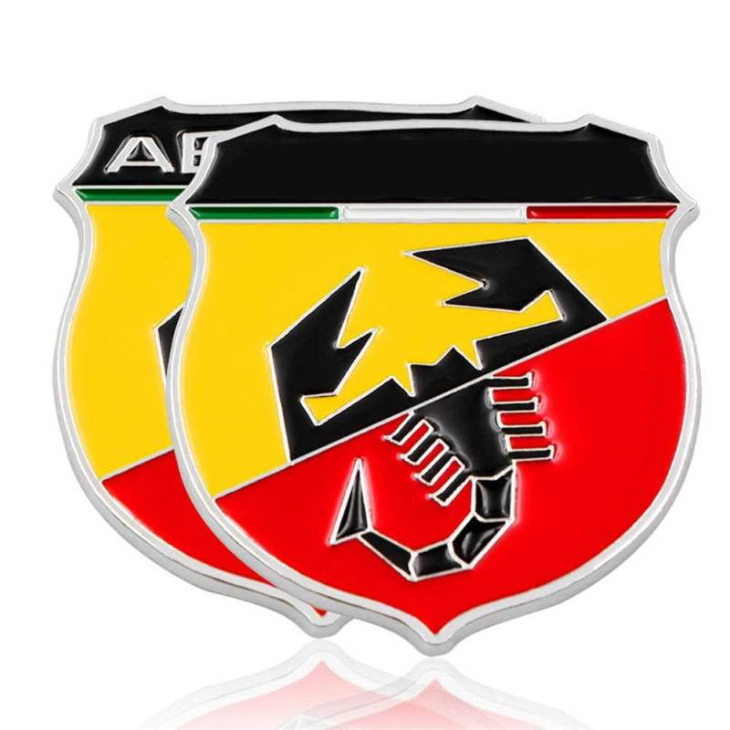 2ST Auto Verchromte Emblem Badge Aufkleber Fender Aufkleber Abarth Italien Für Alle FIAT Abarth Punto 124/125/125/500 Car Styling,Style 1 von YK ZAOOER