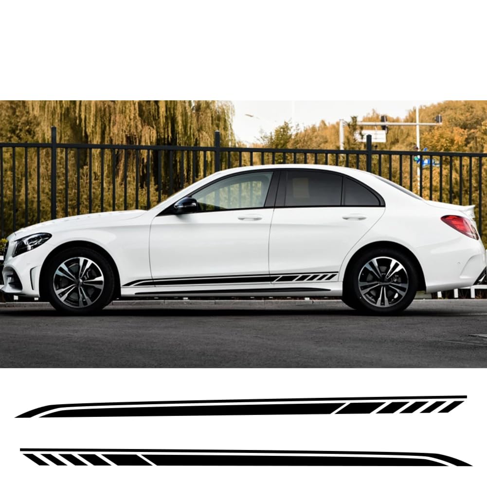 Auto Seitenstreifen PVC Aufkleber, für Mercedes Benz W205 W204 W203 W212 C Klasse C180 C200 C300 C63 Vinyl Styling Tuning Zubehör von YKLMGVAW