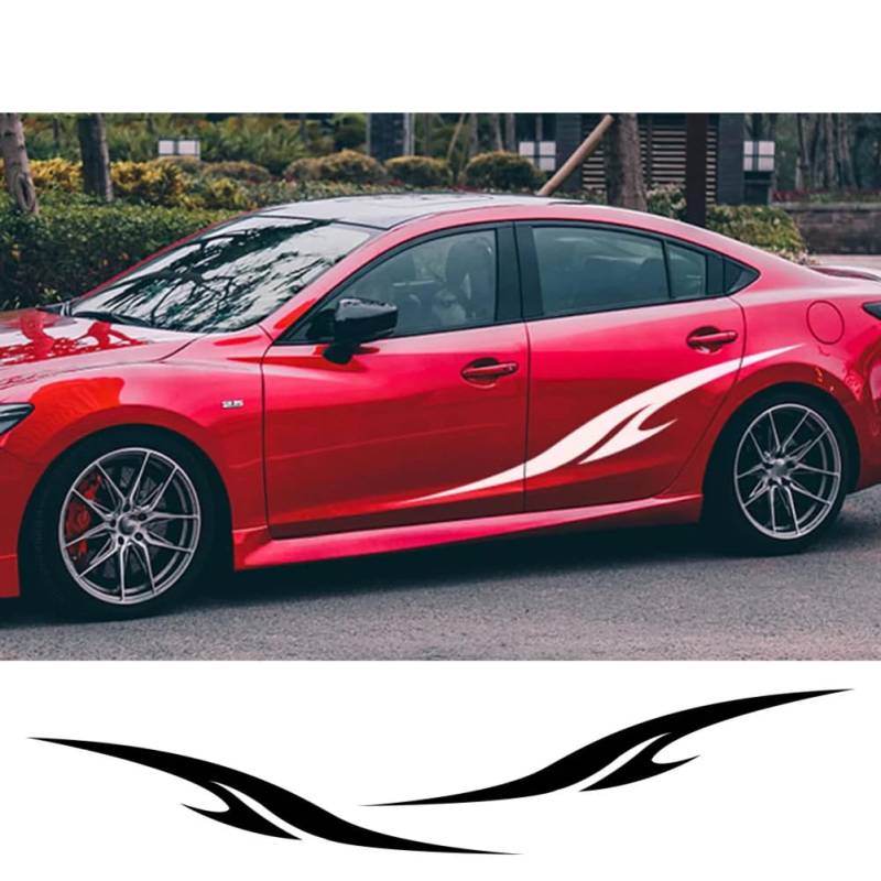 Auto Sport Aufkleber Auto Vinyl Beide Körper Seitenschweller Aufkleber Lustig Stilvoll Grafik Auto DIY Styling Aufkleber Auto Tuning Zubehör von YKLMGVAW