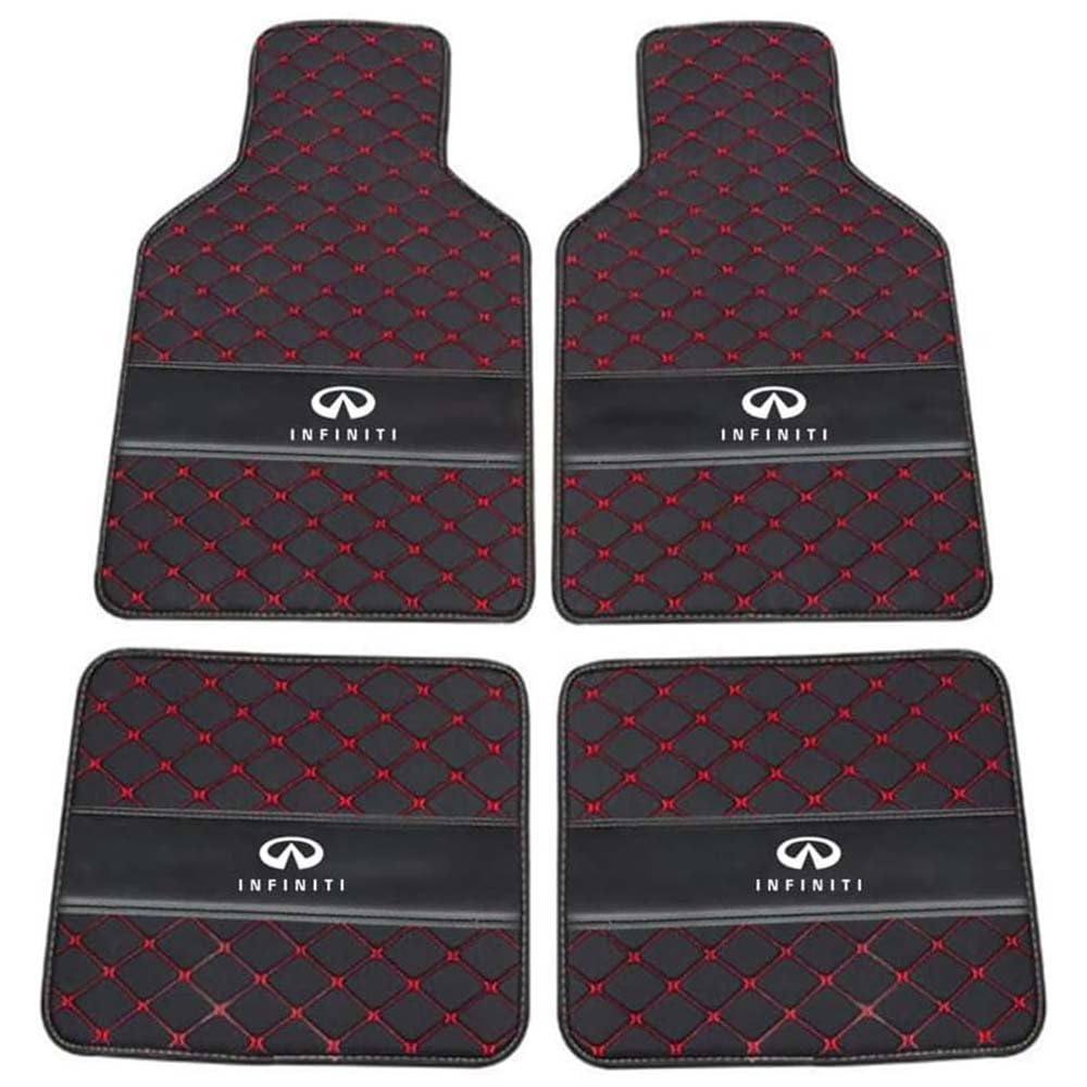 4 Stück Auto FußMatten, Für Infiniti QX70 2013-2020, Wasserdichter Kratzfester Geruchlos Langlebiges Abriebfest Bodenmatte Teppiche,B von YLCHGJC