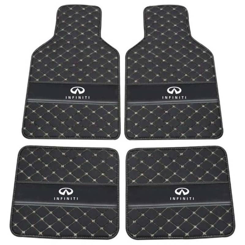 4 Stück Auto FußMatten, Für Infiniti QX80 2013-2016(6seats), Wasserdichter Kratzfester Geruchlos Langlebiges Abriebfest Bodenmatte Teppiche,A von YLCHGJC