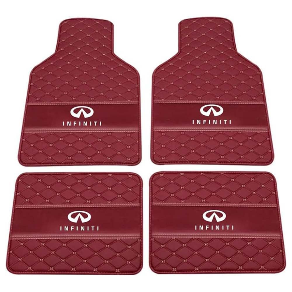 4 Stück Auto FußMatten, Für Infiniti QX80 2013-2016(6seats), Wasserdichter Kratzfester Geruchlos Langlebiges Abriebfest Bodenmatte Teppiche,D von YLCHGJC