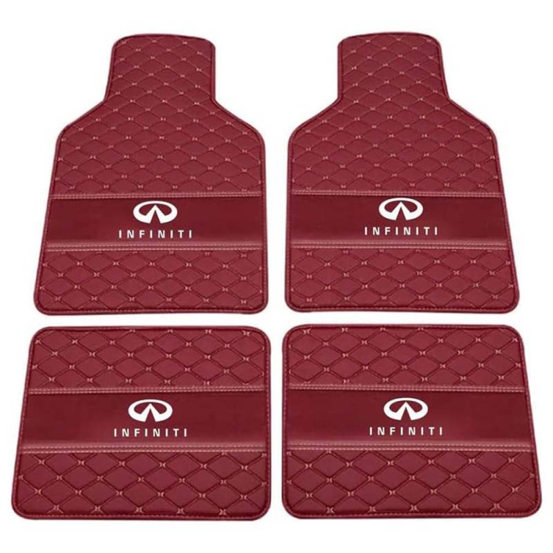 4 Stück Auto FußMatten, Für Infiniti QX80 2013-2016(6seats), Wasserdichter Kratzfester Geruchlos Langlebiges Abriebfest Bodenmatte Teppiche,D von YLCHGJC